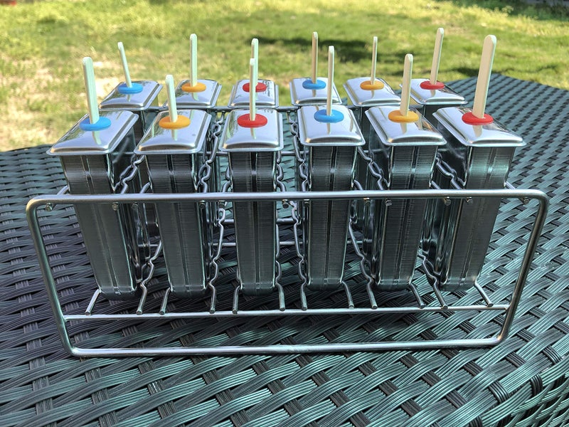 pizety 12 cavity mold stainless steel popsicle mold metal ice pop molds bpa free -ice Cream Ice Lolly Popsicle Mold pop molds with wooden sticks-ice pop maker molds popsicle mold stainless steel - Image 4